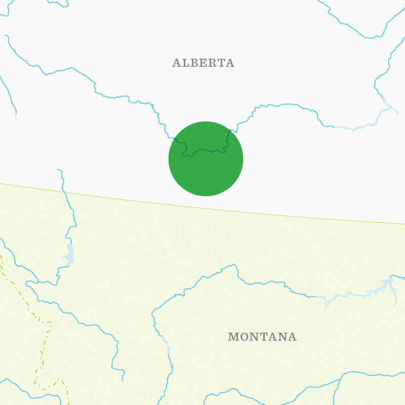 Map of Callison's Alberta growing region.